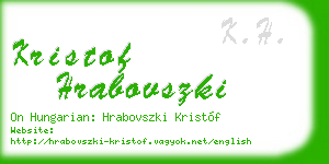 kristof hrabovszki business card