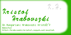 kristof hrabovszki business card